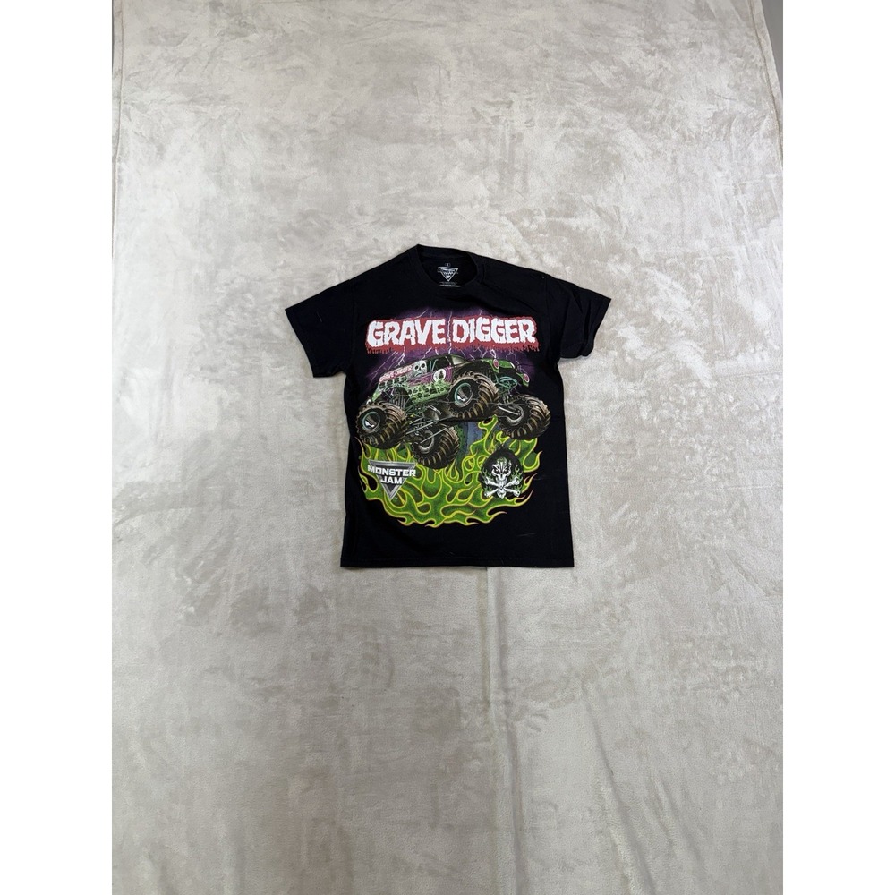 Monster Jam Grave Digger Mens T-Shirt Small Black Green Graphic Tee